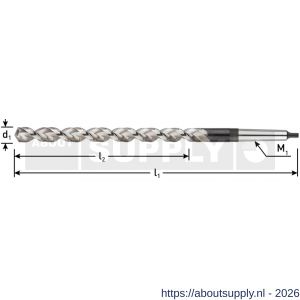 Rotec 176 HSS-E MK1-spiraalboor DIN 1870 TLS 1000 diameter 12,0x205x310 mm - S50902660 - afbeelding 2
