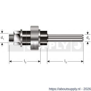 Rotec 271 spindel met lager diameter 8 mm d2=8 - S50904708 - afbeelding 2