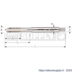 Rotec 333 HSS-E UNI machinetap doorlopend DIN 371 metrisch M4 onderbroken draad - S50905412 - afbeelding 2
