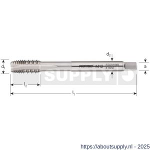 Rotec 333 HSS-E UNI machinetap doorlopend DIN 376 metrisch M12 onderbroken draad - S50905417 - afbeelding 2