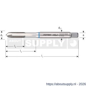 Rotec 335I HSS-E machinetap Inox doorlopend DIN 371 metrisch fijn MF5x0,5 mm - S50905424 - afbeelding 2