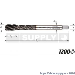 Rotec 336C376 HSS-E PM machinetap 1200+ blind DIN 376 M12 - S50905531 - afbeelding 2