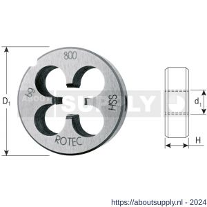 Rotec 360 HSS ronde snijplaat DIN-EN 22568 metrisch fijn MF8x1,0 mm - S50905776 - afbeelding 2