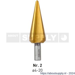 Rotec 420T HSS conische plaatboor Splitpoint nummer 2 5,0-20,0 mm TIN gecoat - S50906410 - afbeelding 1