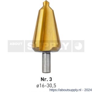 Rotec 420T HSS conische plaatboor Splitpoint nummer 3 16,0-30,5 mm TIN gecoat - S50906411 - afbeelding 1