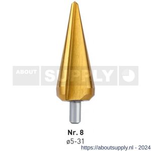 Rotec 420T HSS conische plaatboor Splitpoint nummer 8 5,0-31,0 mm TIN gecoat - S50906412 - afbeelding 1