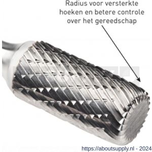Rotec 430R HM stiftfrees model A en R met radius Z6 kruisvertand diameter 12x25x70 mm d2=6 mm - S50906485 - afbeelding 3