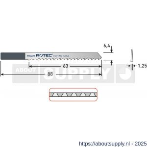 Rotec 523 decoupeerzaagblad HCS FDC220 set 5 stuks - S50907090 - afbeelding 2
