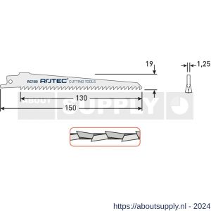 Rotec 525 reciprozaagblad RC180 S644D set 5 stuks - S50907108 - afbeelding 2
