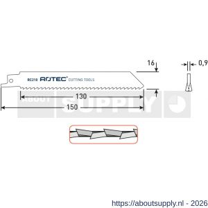 Rotec 525 reciprozaagblad RC210 set 5 stuks - S50907112 - afbeelding 2