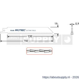 Rotec 525 reciprozaagblad RC480 S922HF set 5 stuks - S50907131 - afbeelding 2