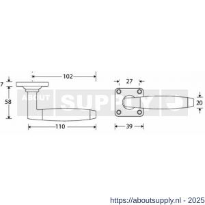 Wallebroek Mi Satori 00.0149.46 krukgarnituur Ton vierkant messing mat zwart-teak - Y32101548 - afbeelding 2