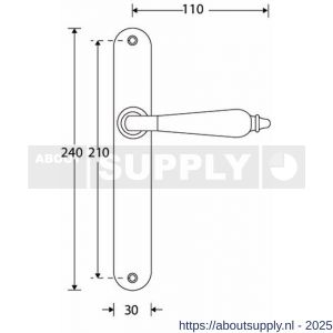 Wallebroek Mi Satori 00.0156.15 krukgarnituur Antique Smal ovaal messing gepolijst gelakt-ebben BB110 - Y32101892 - afbeelding 2
