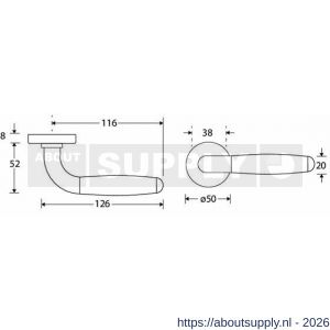 Wallebroek Mi Satori 00.0184.46 krukgarnituur Baton Vivo messing mat nikkel ongelakt-FF - Y32101226 - afbeelding 2