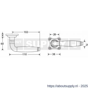 Wallebroek Mi Satori 00.0191.46 krukgarnituur Bonton Bonton messing gepolijst ongelakt-ebben - Y32101294 - afbeelding 2