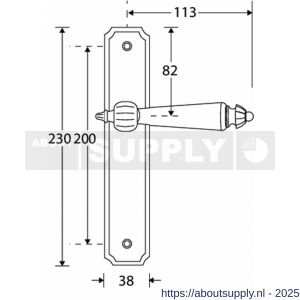 Wallebroek Mi Satori 00.0226.15 krukgarnituur Nouveau bakeliet Smal ovaal messing gepolijst gelakt BB110 - Y32102122 - afbeelding 1