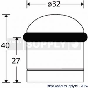Wallebroek 00.4545.90 deurbuffer cilinder 43 mm messing mat zwart - Y32102472 - afbeelding 2