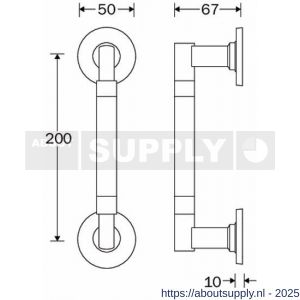 Wallebroek Cardea 50.4302.90 deurgreep Regal glans chroom-mat nikkel - Y32103255 - afbeelding 2