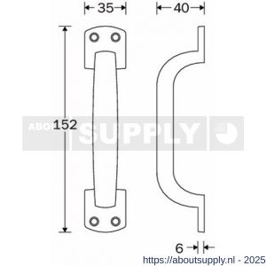Wallebroek 70.4301.90 deurgreep Hamburg ijzer zwart - Y32103295 - afbeelding 2