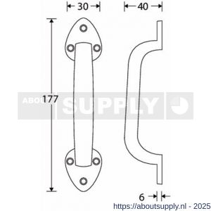 Wallebroek 70.4302.90 deurgreep Cardiff ijzer zwart - Y32103293 - afbeelding 2