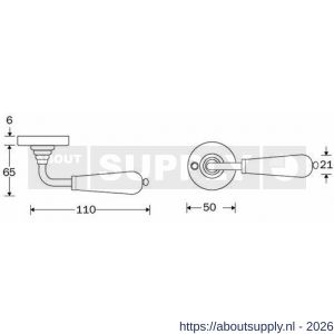 Wallebroek Merigous 80.0056.46 krukgarnituur porselein Evelyne messing gepolijst ongelakt-zwart - Y32101158 - afbeelding 2