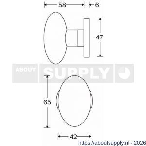 Wallebroek Merigous 80.0084.46 knopgarnituur porselein Evelyne messing gepolijst ongelakt-zwart - Y32101142 - afbeelding 2