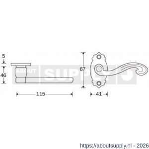 Wallebroek Salice Paolo 85.0034.46 deurkruk gatdeel links Samarra messing patine oud goud - Y32102949 - afbeelding 2
