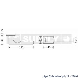 Wallebroek M&T 90.0017.46 deurkruk gatdeel Mini S messing mat zwart PVD rechts - Y32102604 - afbeelding 2