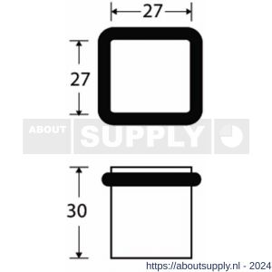 Wallebroek M&T 90.4501.90 deurstopper Minimal messing mat zwart PVD - Y32102452 - afbeelding 1