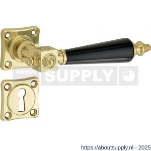 Wallebroek Mi Satori 00.0170.47 krukgarnituur Roman vierkant SL messing gepolijst gelakt-bakeliet - Y32101527 - afbeelding 1