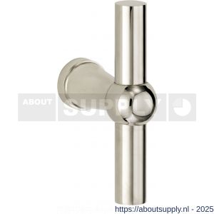 Wallebroek Mi Satori 00.0096.44 deurkruk gatdeel T Chemin de Fer 100 mm messing glans nikkel - Y32102736 - afbeelding 1