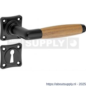 Wallebroek Mi Satori 00.0149.47 krukgarnituur Ton vierkant SL messing mat zwart-teak - Y32101549 - afbeelding 1