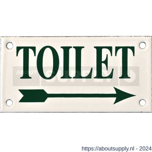 Wallebroek Identity 88.0148.90 emaille pictogram Toilet rechts Klassiek 6x12 cm ivoor-groen - Y32105194 - afbeelding 1