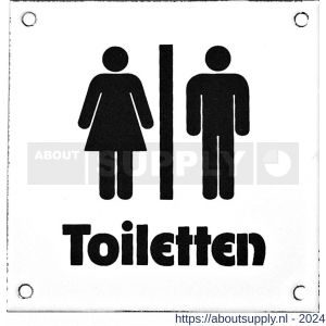 Wallebroek Identity 88.0151.90 emaille pictogram Toiletten Modern 12x12 cm wit-zwart - Y32105196 - afbeelding 1