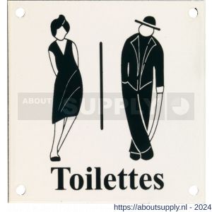 Wallebroek Identity 88.0162.90 emaille pictogram Toilettes Klassiek 12x12 cm ivoor-groen - Y32105198 - afbeelding 1