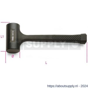Beta 1391 terugslagvrije hamer volledig rubber overtrokken 65 mm 1391 65 - Y51281140 - afbeelding 1
