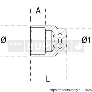 Beta 910AS dopsleutel 3/8 inch twaalfkant 1/2 inch 910AS 1/2 - Y51280591 - afbeelding 2
