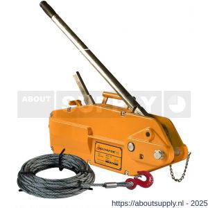 Deltafor staaldraadtakel aluminium behuizing met 20 m staaldraad 1,6 ton - S53101501 - afbeelding 1