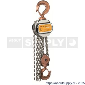 Delta Sparkless vonkvrije handkettingtakel 5 ton met 3 m hijshoogte Atex zone 1 - S53101444 - afbeelding 1