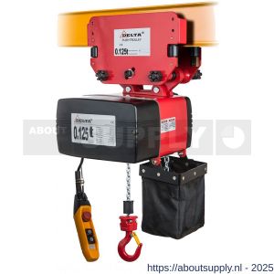 Delta elektrische kettingtakel met duwloopkat DEY 400 V 0,125 ton met 3 m hijshoogte dubbele snelheid 1 part - S53101538 - afbeelding 1
