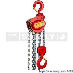 Delta Red Premium handkettingtakel 3 ton met 3 m hijshoogte - S53101368 - afbeelding 1