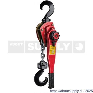 Delta Red Premium sjortakel met scheepswerf haken 1,5 ton met 1,5 m hijshoogte Lc 30 Kn - S53101497 - afbeelding 1