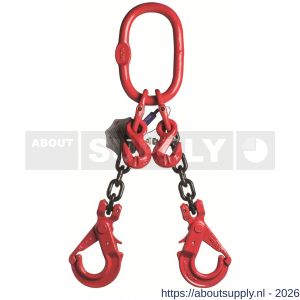 Deltalock Grade 80 hijsketting 2-sprong 6 mm x 1 m veiligheidshaak en inkorthaak WLL gebaseerd op 0-45 graden - S53100378 - afbeelding 1