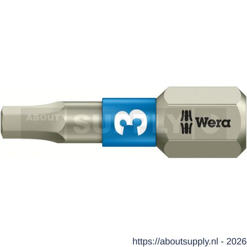 Wera 3840/1 TS zeskant bit Hex-Plus inbus RVS 3x25 mm - S227402379 - afbeelding 1
