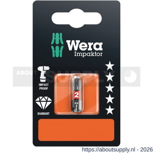 Wera 851/1 IMP DC ZB Impaktor bit Phillips PH 2x25 mm - S227402623 - afbeelding 1