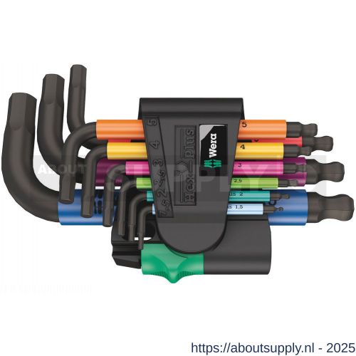 Wera 950/9 Hex-Plus Multicolour 2 stiftsleutelset metrisch BlackLaser 9 delig - S227402977 - afbeelding 1