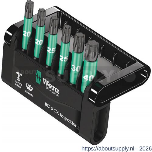 Wera Bit-Check 6 TX Impaktor 1 bit set 6 delig - S227401780 - afbeelding 1