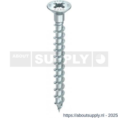 Heco-Topix-Plus spaanplaatschroef 4,5x40 mm platverzonken kop Pozi-Drive PZD 2 met kopgatboring 2,4 mm variabele voldraad verzinkt blauw A3K 200 stuks SKV-klein verpakking - S50802707 - afbeelding 1