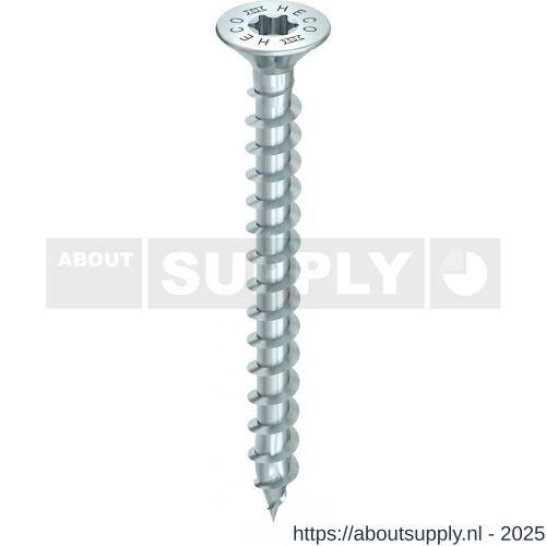 Heco-Topix-Plus spaanplaatschroef 4,5x40 mm platverzonken kop met freesholtes Heco-Drive HD 20 variabele voldraad verzinkt blauw A3K 500 stuks VARIANTA verpakking - S50803084 - afbeelding 1