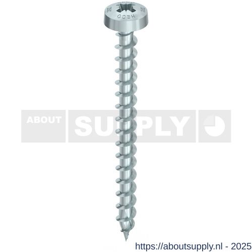 Heco-Topix-Plus spaanplaatschroef 3,5x25 mm rondkop Pozi-Drive PZD 2 variabele voldraad verzinkt blauw A3K 200 stuks SKV-klein verpakking - S50802556 - afbeelding 1